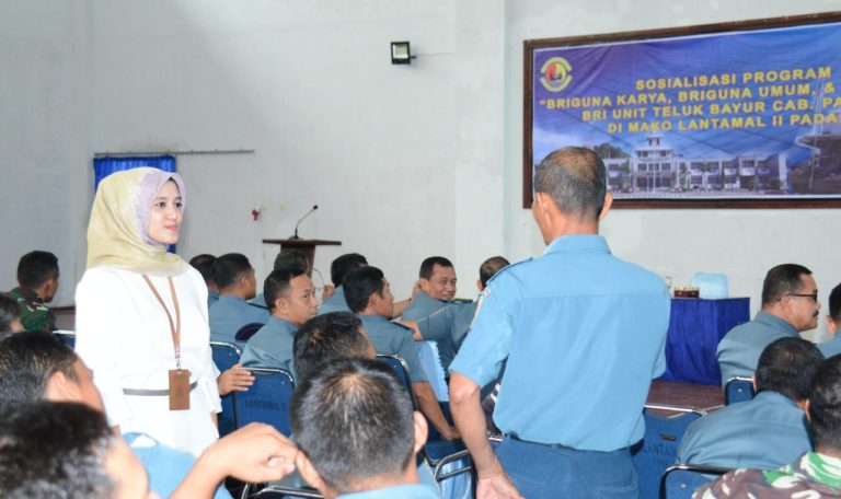 Prajurit dan PNS Lantamal II Padang Ikuti Sosialisasi Produk BRI 