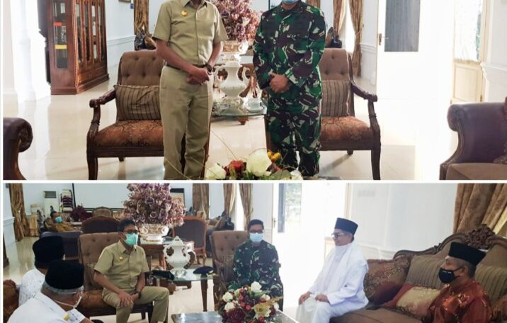 Pertama Masuk Kerja, Danlantamal II  Bersilaturahmi dengan Gubenur Irwan Prayitno 