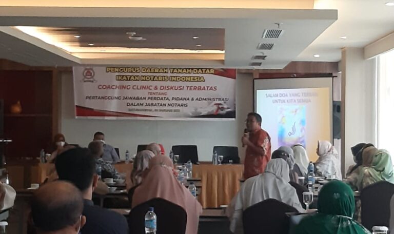 Pengwil INI Sumbar Berikan Choaching Clinic Bagi Notaris dan Karyawan Notaris di Tanah Datar