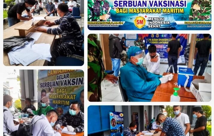 TNI AL Lantamal II Terus Gencarkan Vaksinasi Terhadap Masyarakat Maritim Kota Padang 