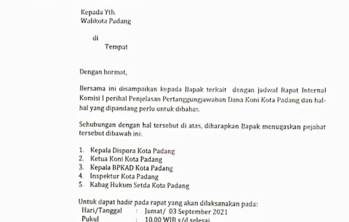 Pertanyakan Anggaran, Dewan Panggil Petinggi KONI Padang 3 September