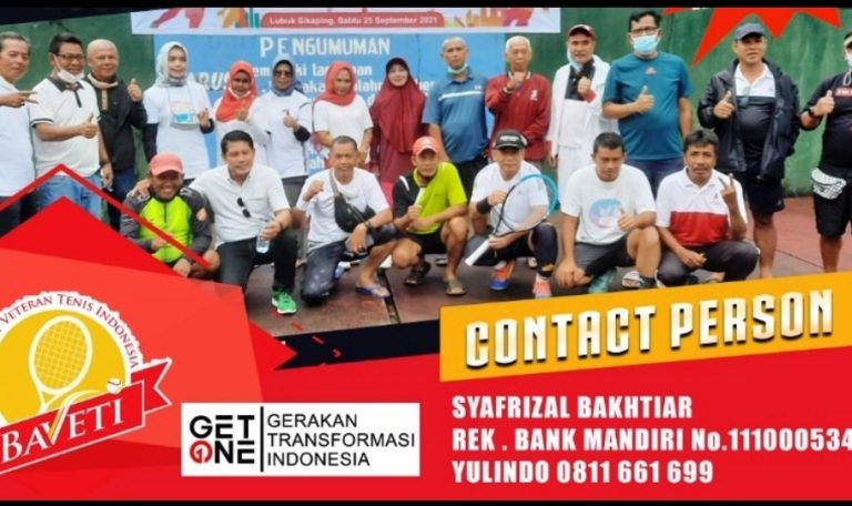 Get One Sumbar dan Baveti Gelar Kejuaraan Tenis Veteran TTNC Cup 2022