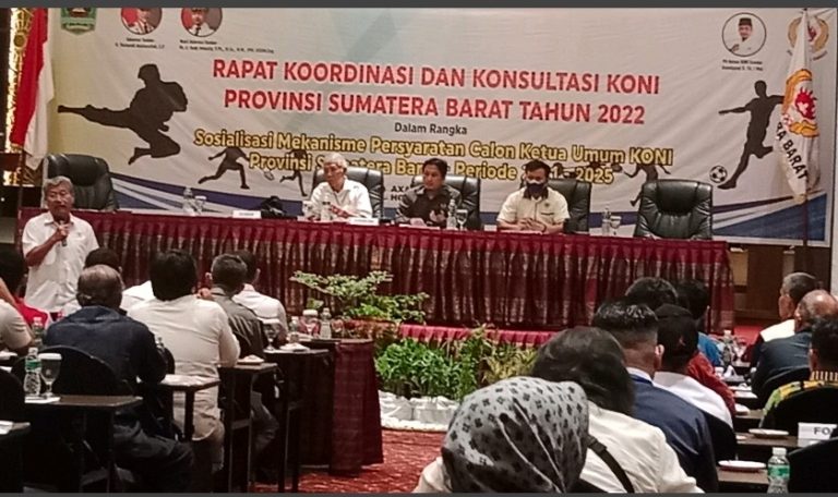 Rakor dan Konsultasi KONI Sumbar Tetapkan Persyaratan Calon Ketua di Musorprovlub 30 Persen