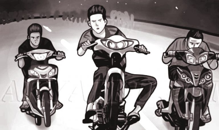 Jalan Belakang Kantor Balaikota Aie Pacah jadi Arena Balapan Liar