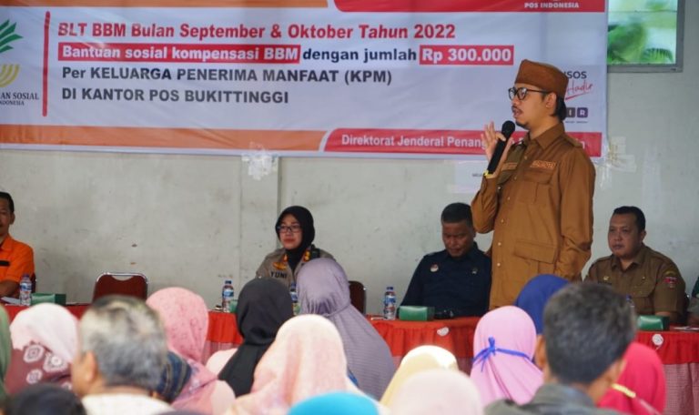 Salurkan BLT BBM ke 3.425 KPM, Pemko Bukittinggi Gandeng PT Pos Indonesia 