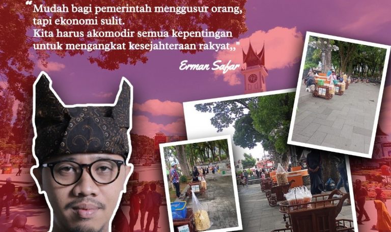 PKL Seputaran Jam Gadang Lega, Tak Digusur juga Dapat Gerobak