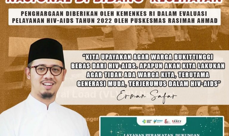 Lagi, Pemko Bukittinggi Raih Penghargaan Level Nasional di Bidang Kesehatan