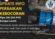Kebocoran Pipa di Kurao Pagang Rampung, PDAM Padang Lakukan Normalisasi Aliran Air