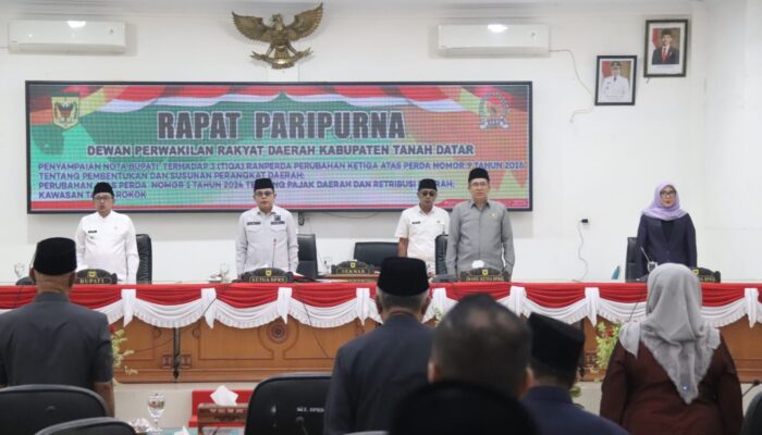 DPRD Tanah Datar Paripurnakan Propemperda 2026, Dua Ranperda Diubah
