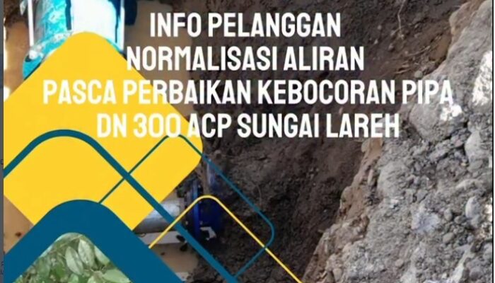 Dua Kebocoran Pipa di Padang, Distribusi Air Bandar Buat dan Sungai Lareh Terganggu