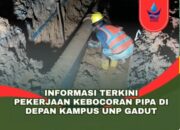 Kebocoran Pipa di UNP Gadut Diperbaiki, Perumda AM Padang Imbau Pelanggan Tampung Air