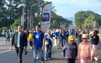 BRI Region 3 Padang Semarakkan Car Free Day dengan Jalan Sehat dan Lomba Mewarnai